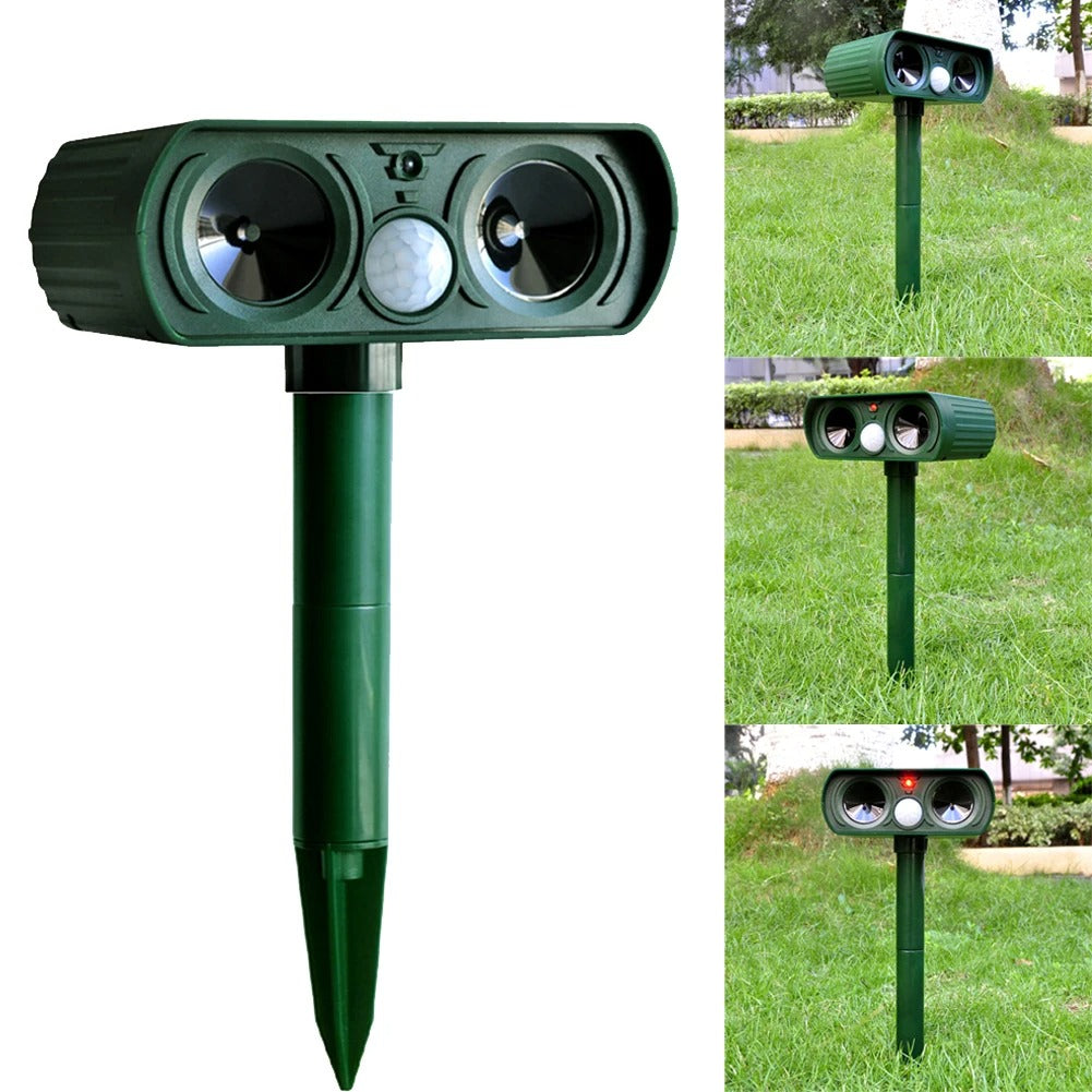 Ultrasonic Solar Pest Repeller Motion Sensor Repellent Waterproof Garden Farm
