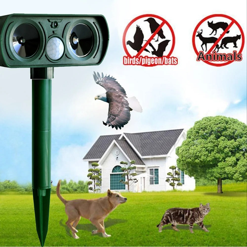 Ultrasonic Solar Pest Repeller Motion Sensor Repellent Waterproof Garden Farm