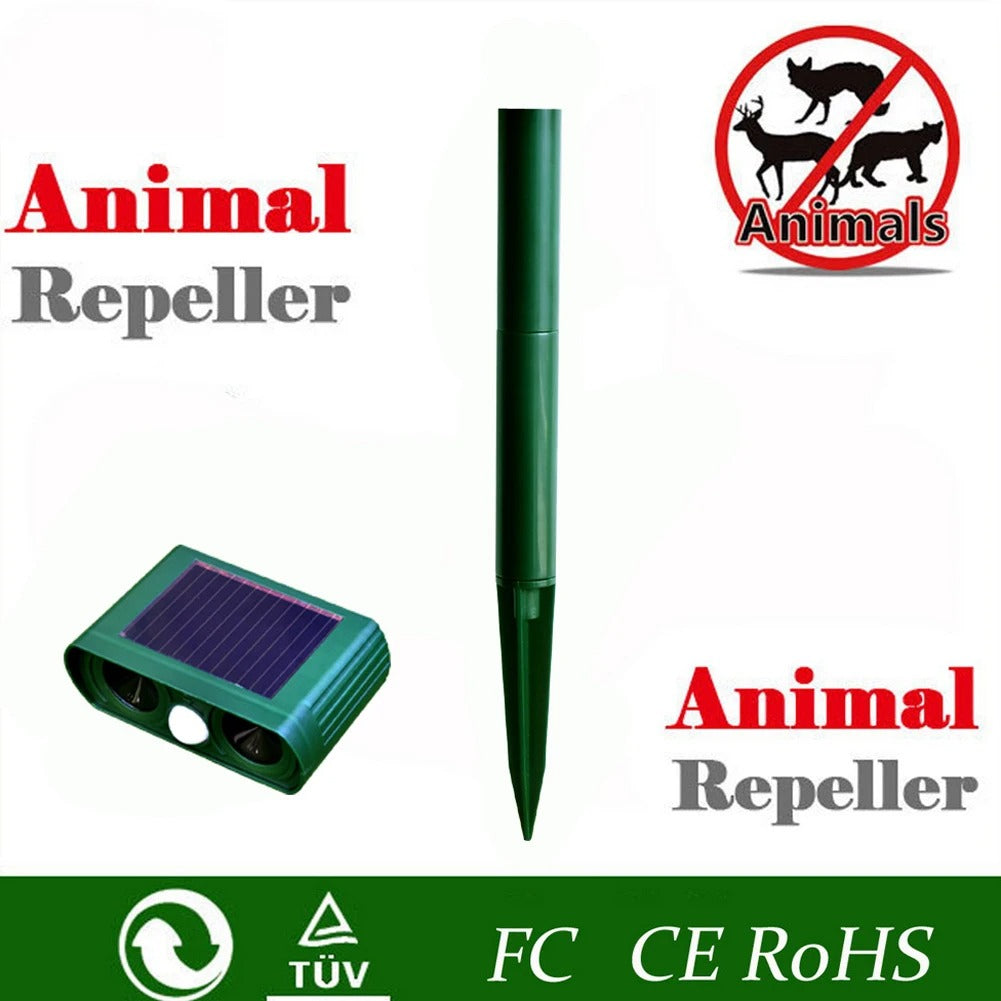 Ultrasonic Solar Pest Repeller Motion Sensor Repellent Waterproof Garden Farm