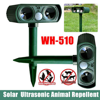 Ultrasonic Solar Pest Repeller Motion Sensor Repellent Waterproof Garden Farm