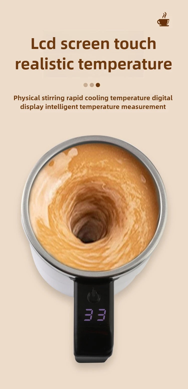 Smart Self-Stirring Coffee Mug with LED Temperature Display