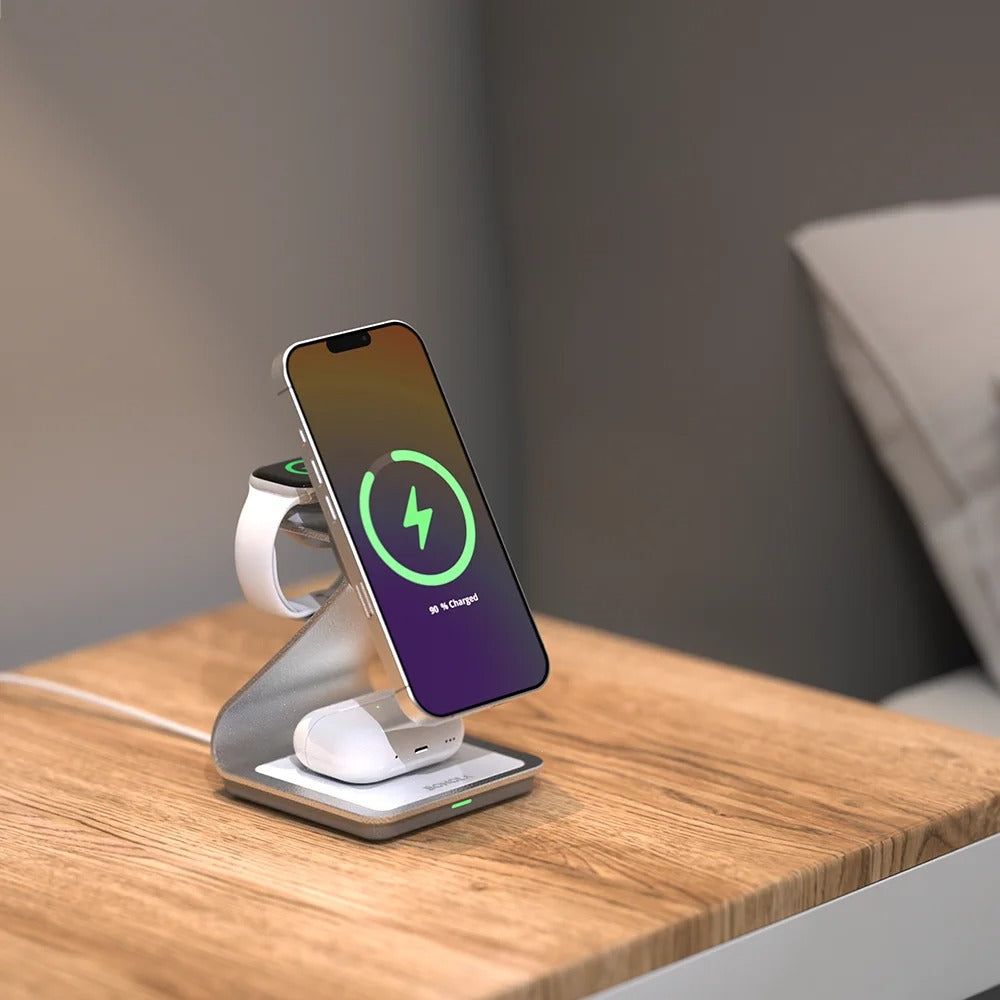 Wireless charging station 3-in-1