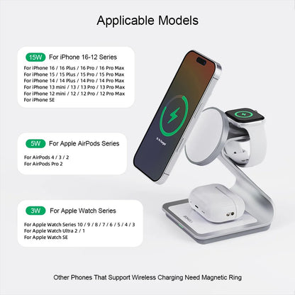 Wireless charging station 3-in-1