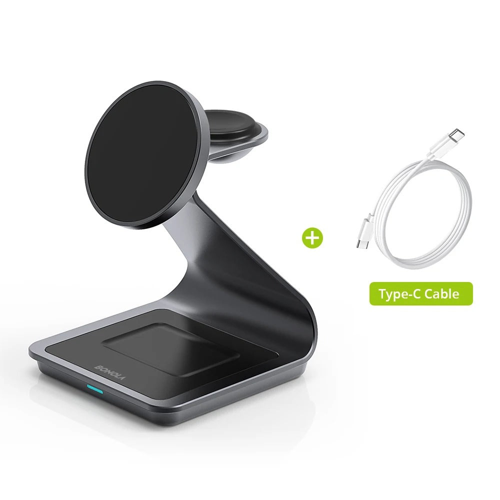 Wireless charging station 3-in-1